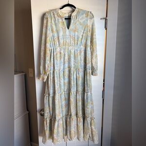 Wonderly Pastel Patterned Long Sleeve Dress